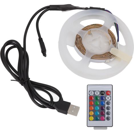 Ruban LED RGB 5V USB, Bandeau Lumineux Bluetooth avec Application et Télécommande IR 24 Touches, Décoration Fête Bar Mariage, 10m / 32,8ft (1/5)