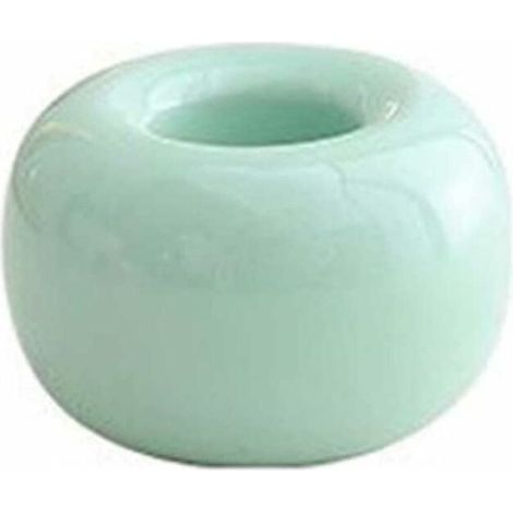 MINKUROW Zahnbürstenhalter aus Keramik, Zahnbürstenhalter mit Donut-förmiger Basis, Zahnbürstenhalter für Zuhause, Badezimmer, Dusche, geeignet für Zahnbürste, Handrasierer, Stifte, Grün (1/5)