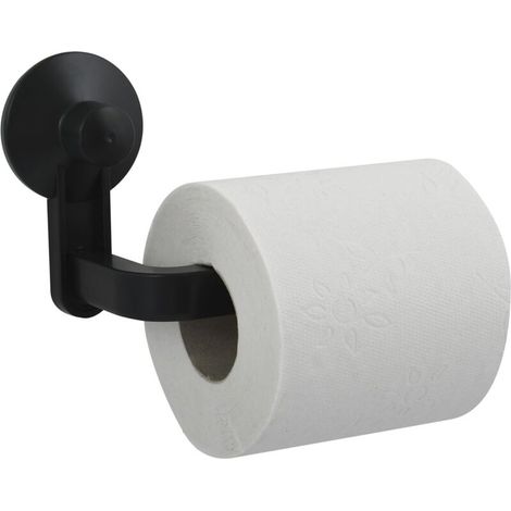 Bardusch-Porte Rouleau papier Wc ou serviettes à ventouse PVC Noir