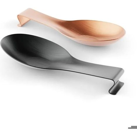 Ensemble de 2 repose-cuillères de cuisine, porte-ustensiles de cuisine, noir et cuivre (1/5)