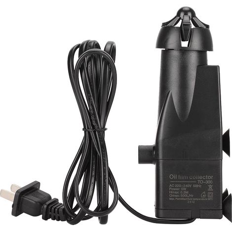 Filtro interno para acuarios: bomba de 5 W, caudal de 500 l/h, elimina la película de aceite y enriquece el agua con oxígeno. (1/5)