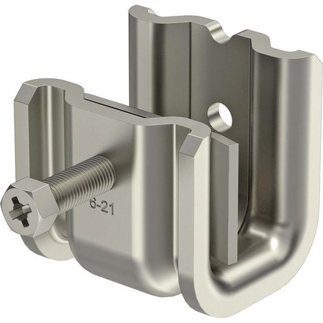 OBO Bettermann Brida de soporte versión pesada 6-21mm acero inoxidable, resistente al óxido brillante, postratado, 1486234