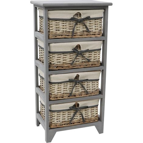 Sherborne 4 Drawer Willow Storage Unit