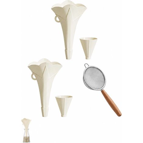 Ensemble Entonnoirs Cuisine Pliables, Lot de 3 en Silicone avec Tige Fixe (1/5)