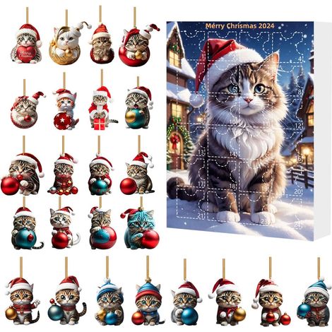 Calendrier De Lavent - 24 Sachets À Ouvrir Avec Ornements Animaux De Noël - Décoration Murale Ou Arbre De Noël - Lot De 1 (1/5)