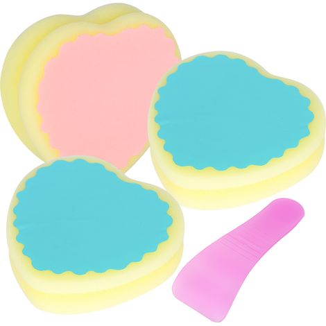 Cœur éponge dépilatoire douce pour polissage et cire, coussin en forme de cœur, réutilisable pour épilation féminine, polissage et lissage. (1/5)