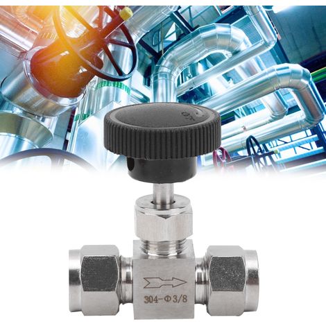 Vanne en acier inoxydable 304 à aiguille 2 voies haute pression pour la régulation du débit d'eau, de gaz et de liquides Ф3/8 (1/5)