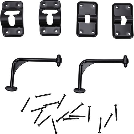 Support de porte d'entrée de camping-car en plastique noir, loquet à 90 degrés de 6 pouces pour camping-cars (1/5)