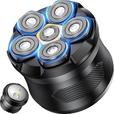 Rasoir Tete Chauve Homme,6D Tête Magnétique Rasoir Électrique Humide/sec étanche IPX7 Étanche Tondeuse Crane Chauve Type-C Rasoir Crane Homme Chauve avec Écran LED (1/5)