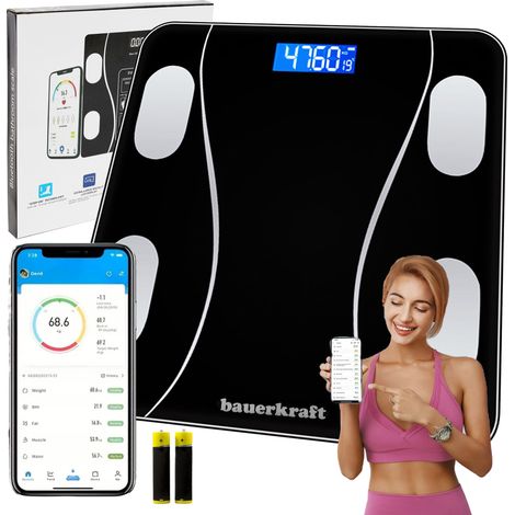 Bilancia analitica da bagno con app intelligente fino a 180 kg