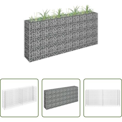 Bordure de jardin -  Lit surélevé à gabion Acier galvanisé 180x30x90 cm (1/5)