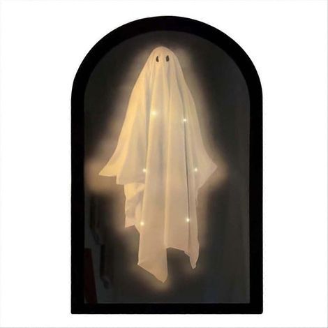 Miroir fantôme hologramme d'Halloween avec lumières LED, décoration hologramme pour intérieur, chambre, cuisine, cheminée