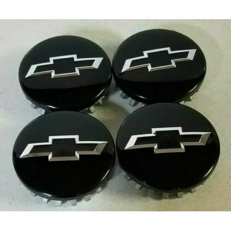 schwarze Radkappen (83 mm / 3,25 Zoll) mit Bow-Tie-Logo für Chevy Suburban Silverado