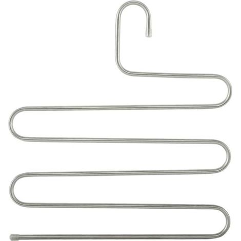 Porte-pantalons multifonctionnel en forme de S - Porte-pantalons multicouche en acier inoxydable - Argent (1/5)