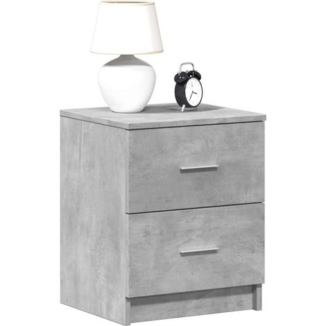 vidaXL Bedside Cabinet with 2 Drawers Concrete Grey 40x36x50 cm (1/5)
