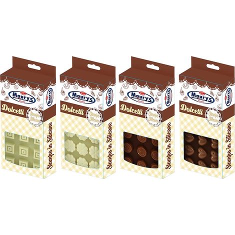 MAURY'S STAMPO SILICONE PER CIOCCOLATINI 20X10,5CM COLORI ASSORTITI