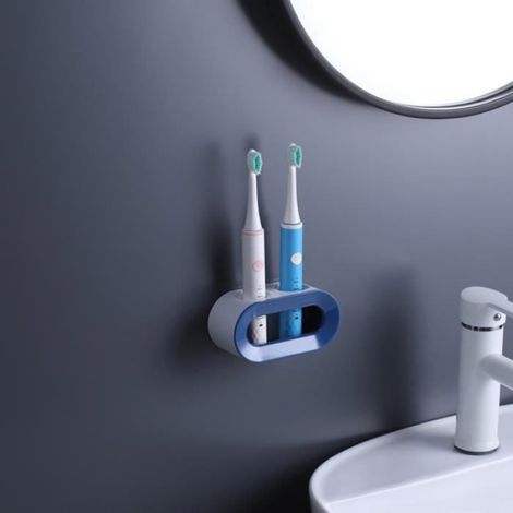 Porte-Brosse À Dents - Double Fente - Montage Murale Sans Perçage - Salle De Bain - 1 Pièce (1/2)