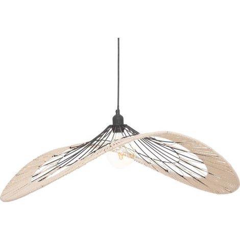 Suspension "Caly" diamètre 75 cm métal filaire noir et naturel Atmosphera