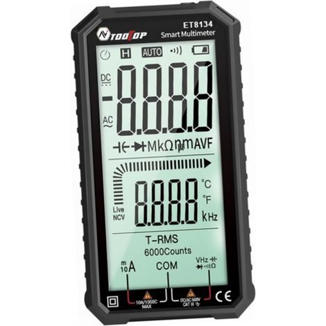 Multímetro de pantalla completa para PC, multímetro útil, voltímetro de CC, multímetro digital, medidor digital automático, instrumento de medición, equipo abdominal (1/5)