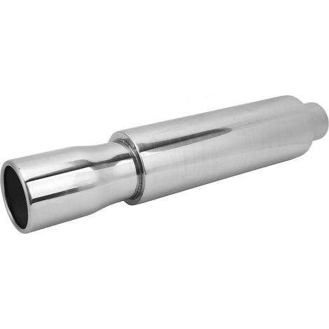 Tuyau d'échappement en acier inoxydable, entrée 2 pouces, sortie 3,5 pouces, silencieux rond à chambre unique universel pour voiture (1/5)