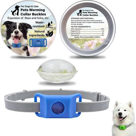 Collier Antiparasitaire, Collier Anti Puces pour Chien, 2026 New Pendentif Répulsif Aux Huiles Essentielles avec Capsules Remplaçables, Réglable (Bleu)