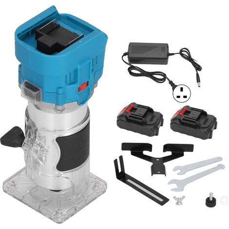 Kit de défonceuse électrique à bois 80-240V AC, machine de surfaçage et fraisage à main avec 5 batteries, prise UK, pour menuiserie. (1/5)