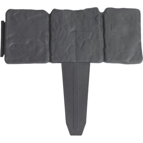 Lot de 20 bordures de jardin en plastique effet pierre, imitation pierre, à emboîter pour une installation facile dans votre jardin. (1/5)