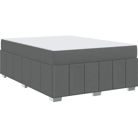 Estructura de cama con colchón Gris oscuro 160 x 200 cm tela vidaXL (1/5)