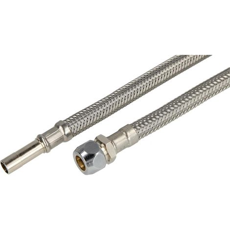 Flexible inox DN8 500 mm douille Diam 10 mm x raccord Diam 10 mm