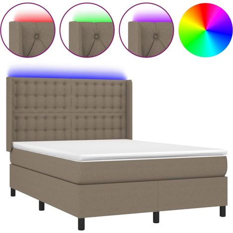 Maison Exclusive - Cama box spring colchón y luces LED tela gris