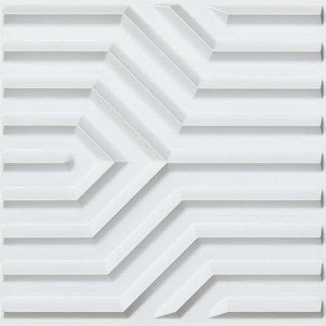 Lot de 12 Panneaux muraux décoratifs en PVC 3D pour Salon, Hall d’entrée, Chambre, Hôtel, Bureau, Blanc Mat, 50 x 50 cm, 3㎡ (1/5)
