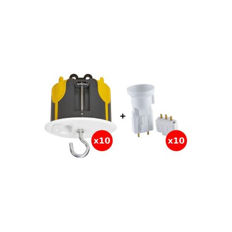 Legrand Batibox - LOT de 10 - Kit point de centre DCL BBC + Douille/Fiche SIB - Ru00e9f : 089377Lx10+11127x10 (1/5)