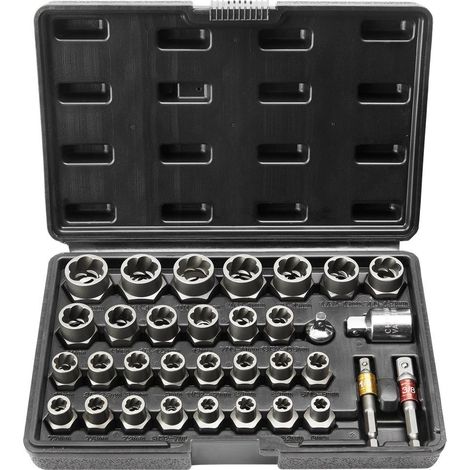 Pour Débloquer Vis et Écrous Abîmés Kit 29 Extracteurs de Goujons Cassés Acier Cr-Mo Démontage Facile 6-19 mm avec Étui (1/5)