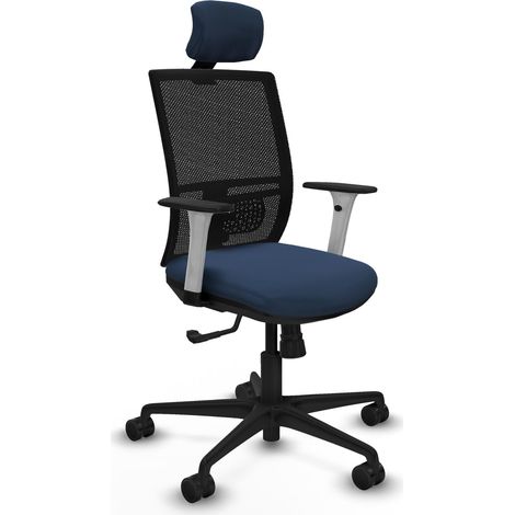 Chaise bureau piqueras y crespo Yunquera blanc soutien lombaire appui tête (1/2)