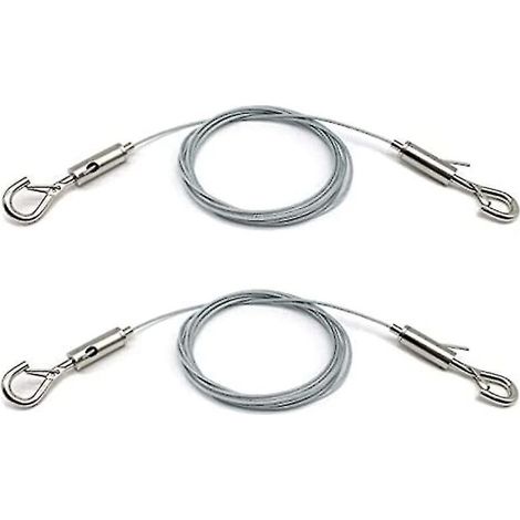 Adjustable picture hanging cable, heavy-duty brackets - Pack of 2, 2 m x 1.5 mm, stainless steel - AquaForge (1/5)