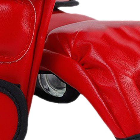 Gants de boxe pour adultes, demi-doigts, paumes ouvertes, pour kickboxing, muay thaï, taekwondo, hommes et femmes, rouges (1/5)