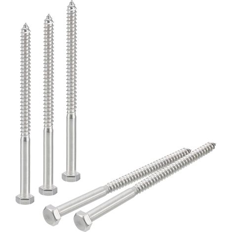 30Pcs Vis Hex Head Lag Screws Boulons 5/16" x 5" 304 (1/5)