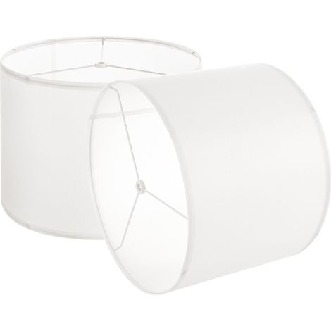 Abat-jour tambour, 2 pcs, 33x33x25 cm, abat-jour de remplacement moyen en lin pour lampes de table, lampadaires et suspensions, housse de rechange pour lampe, assemblage facile, lin blanc cassé (1/5)