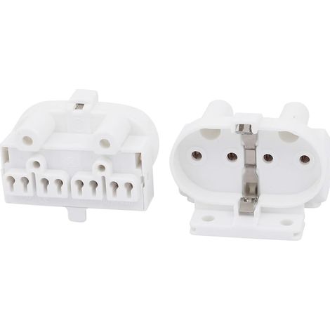 Support de Lampe 2G11 Connecteur de Douille 4 Broches H Blanc 2Pcs (1/5)