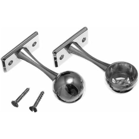 Lot de 24 supports de barre de penderie pour penderie Chromé 19 mm