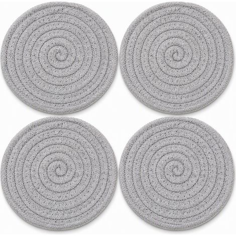 dessous-de-plat isolant gris en coton pour la maison modele 7