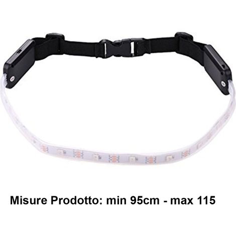 Striscia Led RGB Forma Cintura Con Telecomando Ricaricabile Segnale Frecce Flash Strobo Per Avviso Sicurezza Nella Notte A Bicicletta Passeggiata Camminata (1/3)
