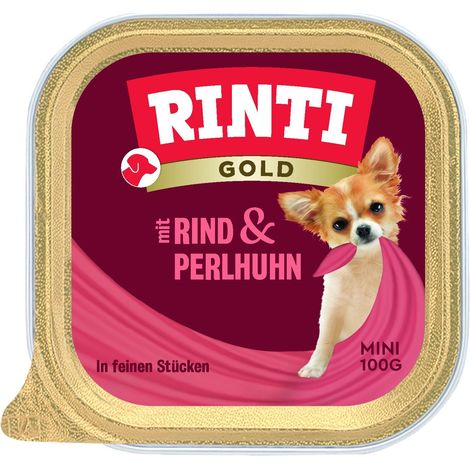 Rinti  Gold Mini  Bandeja 100 g - Carne de res con pintada 100 g