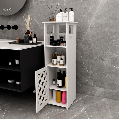 Armoire de rangement de salle de bain, 22x22x78cm,adaptée aux petits espaces, adaptée à n'importe quelle scène de maison, assortie au papier toilette de grande taille (1/5)