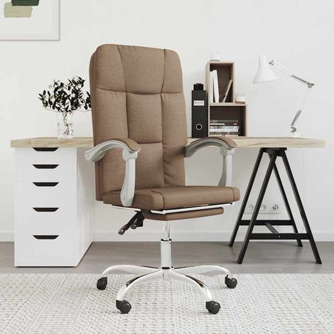 vidaXL Silla de oficina reclinable de tela marrón (1/5)