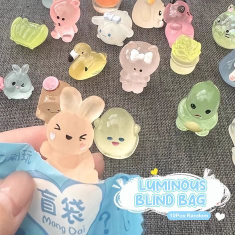 10 im Dunkeln leuchtende Spielzeuge in einer Überraschungstüte, Miniatur-3D-Tiermodelle in einer Überraschungstüte, leuchtende Dekorationen für Kinder (1/5)