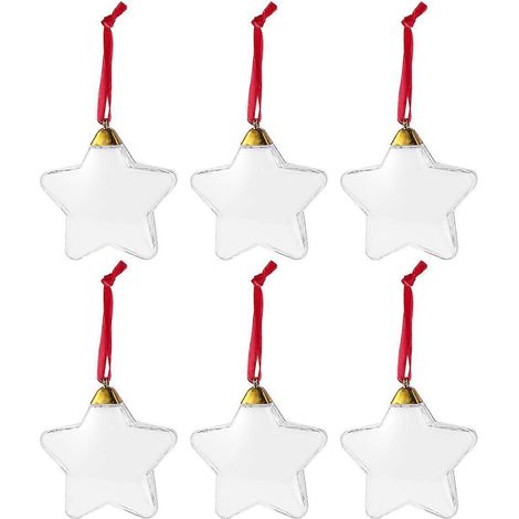 Lot de 6 cadres photo de Noël, décorations pour sapin de Noël, souvenirs photo-9X8.5cm-transparent color (1/2)