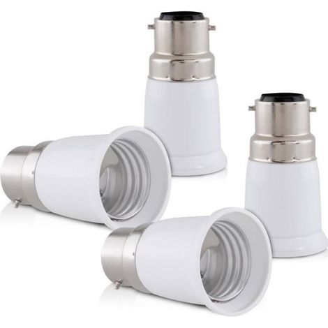 Adaptateur de douille - - B22→E27 (Pack 4) - Convertisseur B22 vers E27 - Compatible LED/halogène - Installation facile (1/5)