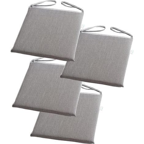 Lot de 2 Coussin de Chaise avec Attaches, Galette de Chaise Lavable en Lin, Assise Rembourrée pour Cuisine et Salle à Manger (1/5)