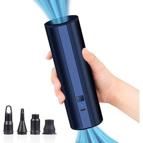 Pompe �� air ��lectrique sans fil avec deux batteries rechargeables de 2000 mAh pour piscines, bateaux pneumatiques et matelas pneumatiques. Gonflage rapide avec quatre embouts.